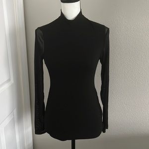 Shein Black Sheer Sleeves Top